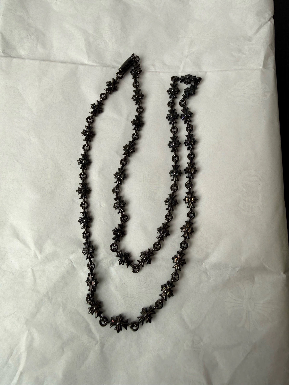 Chrome Hearts Sterling Silver Tiny E Necklace