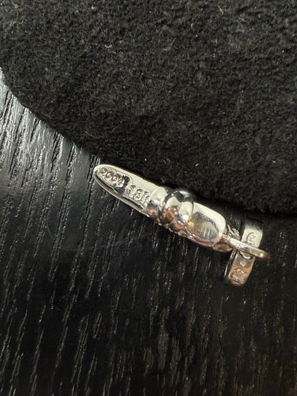 Chrome Hearts 18k white gold and diamond babyfat cross pendant