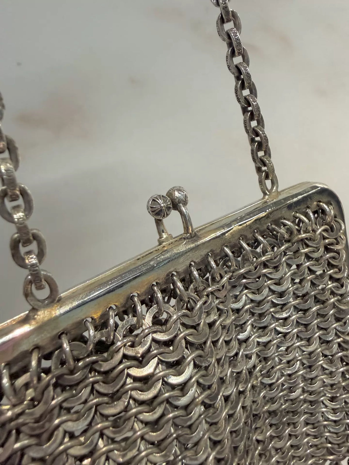 Chrome Hearts Paris exclusive all-silver Shoulder Bag