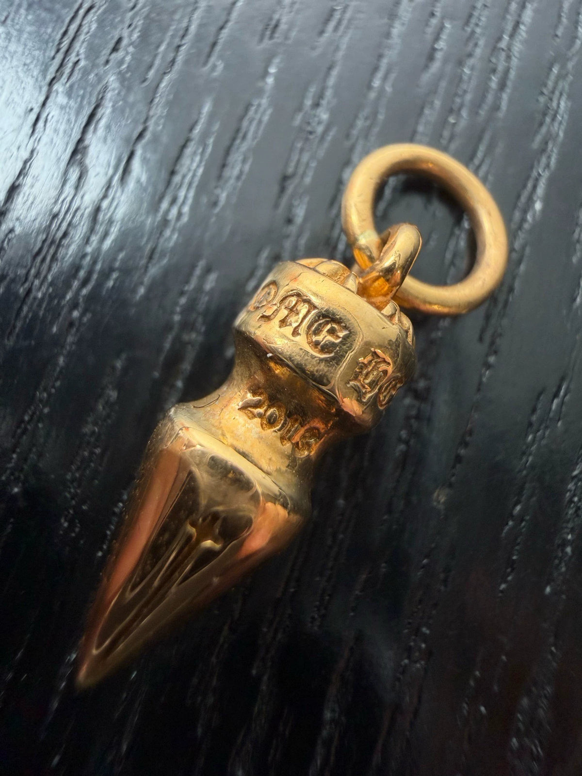 Chrome Hearts 22k Gold Spike Bullet Pendant
