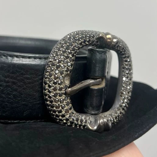 Chrome Hearts Full Black Diamond Gunslinger Ring Belt