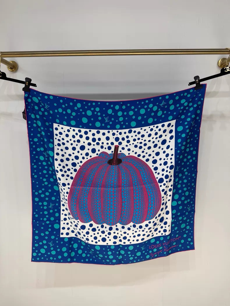 Louis Vuitton blue polka dot Pumpkin Scarf
