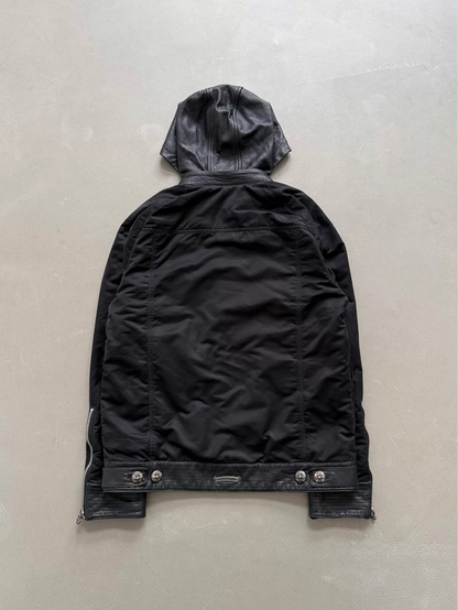 Chrome Hearts patchwork leather hooded multi-zip Jacket