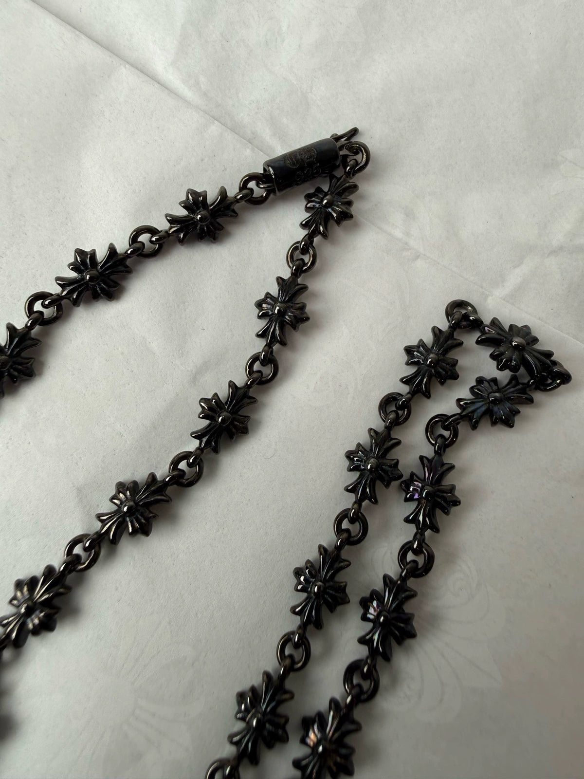 Chrome Hearts Sterling Silver Tiny E Necklace
