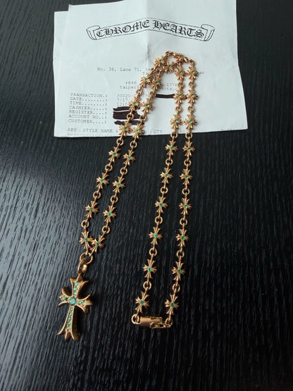 Chrome Hearts 22k gold Tiny E Necklace