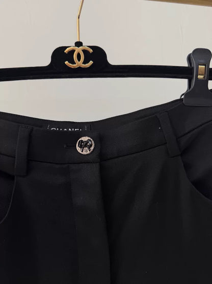 Chanel 25K black satin pant