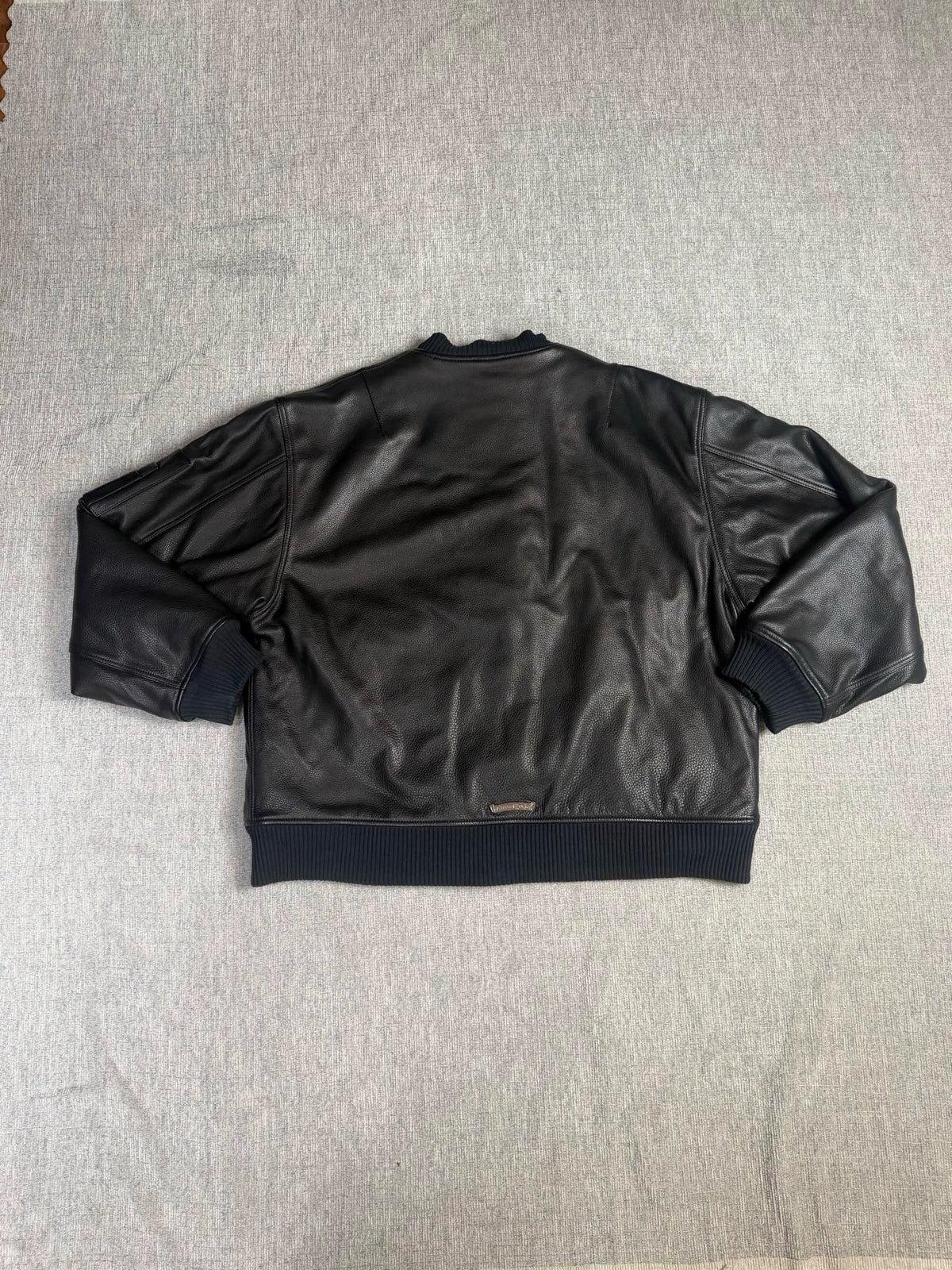 Chrome Hearts leather baseball jacket
