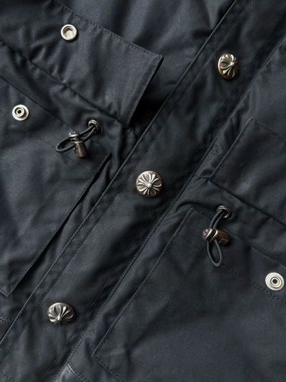 Chrome Hearts fur-trimmed leather-trimmed down-filled coat