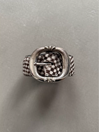 Chrome Hearts checkerboard scout flower Gunslinger Ring Belt