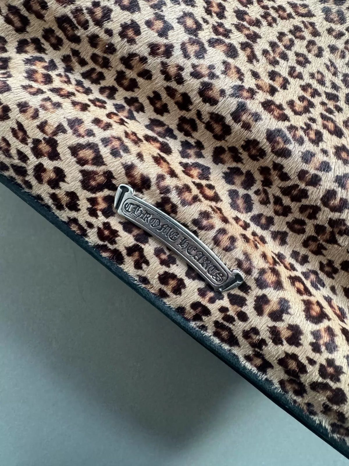 Chrome Hearts Leopard Print Horse Hair Sword with Silver Jewelry, XXL Monica Handbag