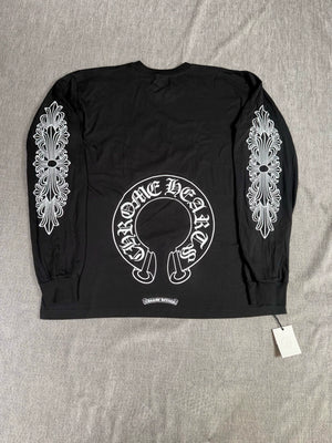 Chrome Hearts floral print horseshoe long-sleeved shirt