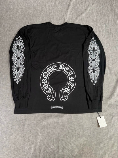 Chrome Hearts floral print horseshoe long-sleeved shirt