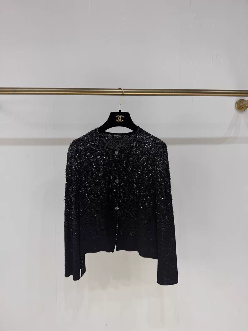 Chanel 25P black cardigan