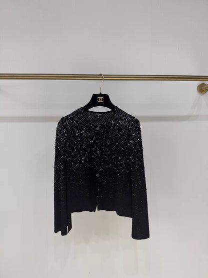 Chanel 25P black cardigan