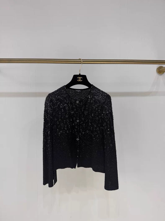 Chanel 25P black cardigan