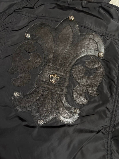 Chrome Hearts black nylon and leather scout patch hooded Jacket