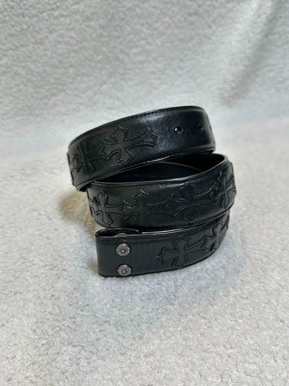 Chrome Hearts black leather Belt