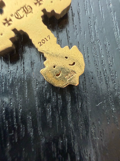 Chrome Hearts 22k Gold Flame Cross Pendant
