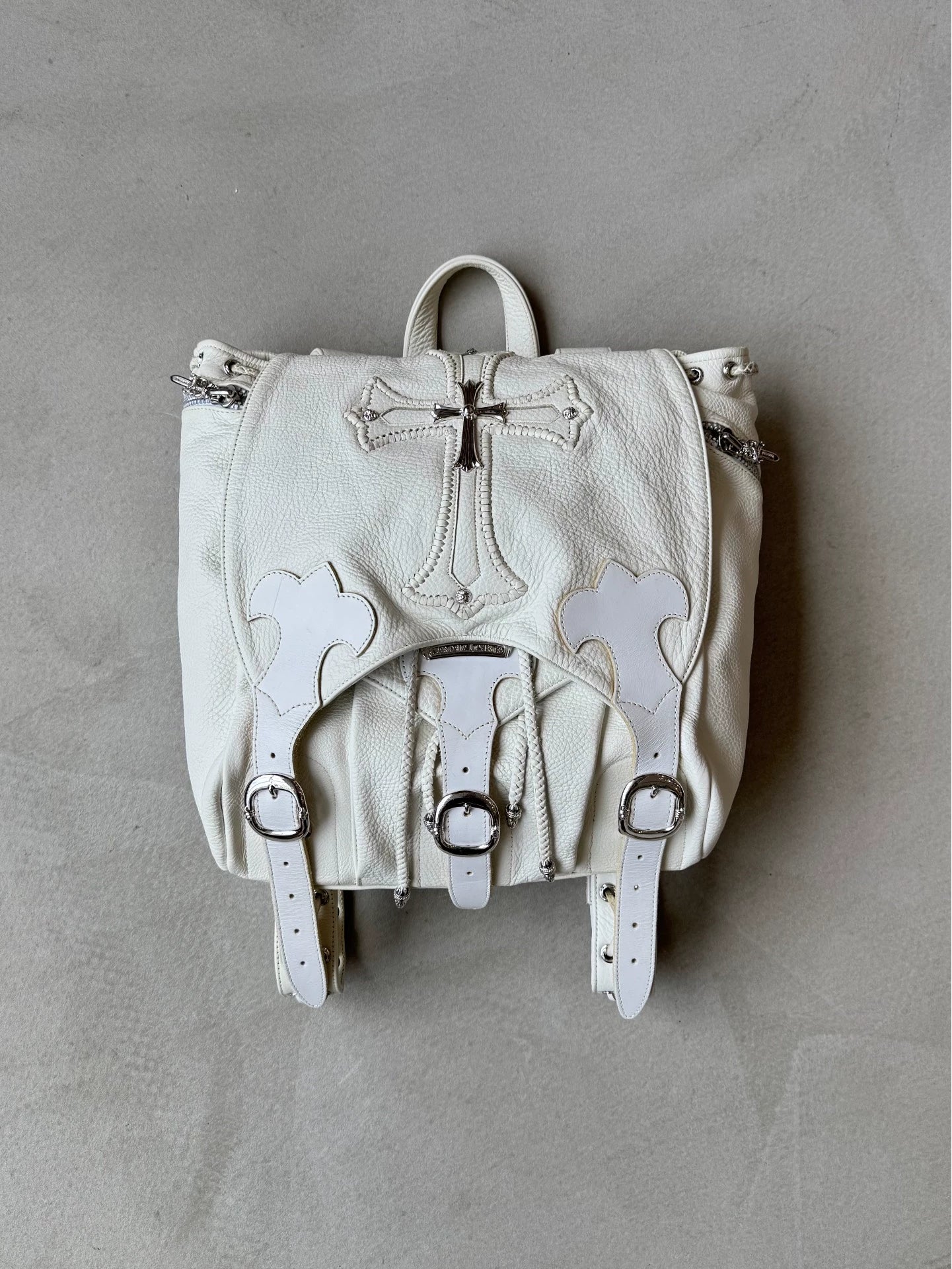 Chrome Hearts White Cross Patchback Backpack