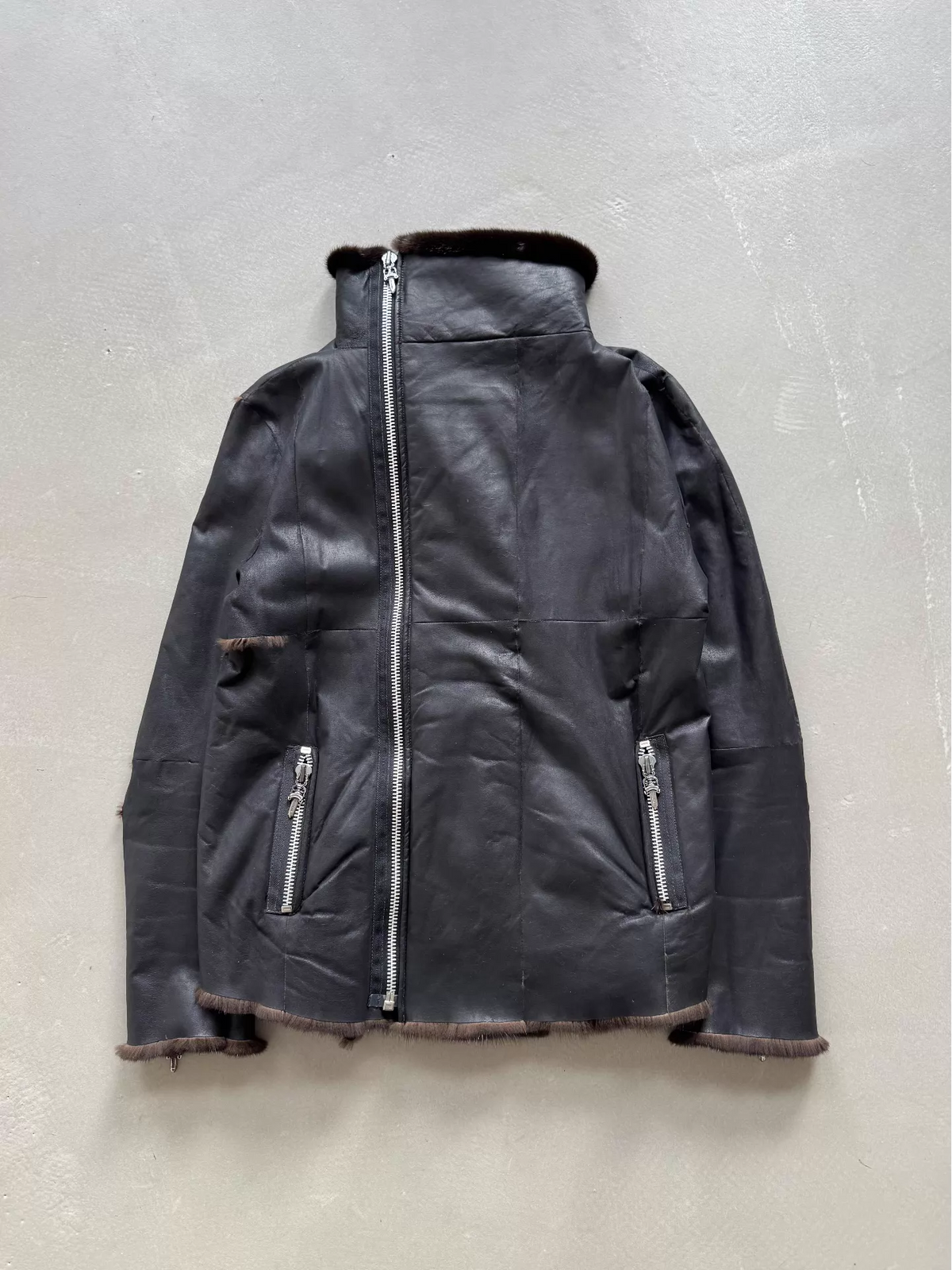 Chrome Hearts x Rick Owens Mink Fur Lined Jacket