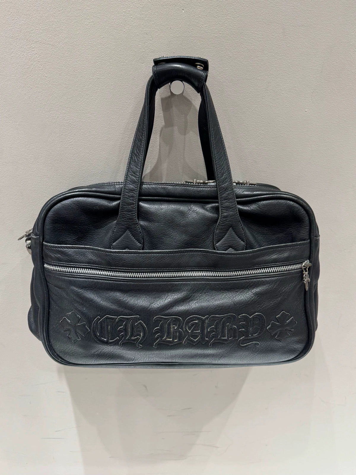Chrome Hearts "CH BABY" Cross-Patterned Leather Crossbody Travel Messenger Bag