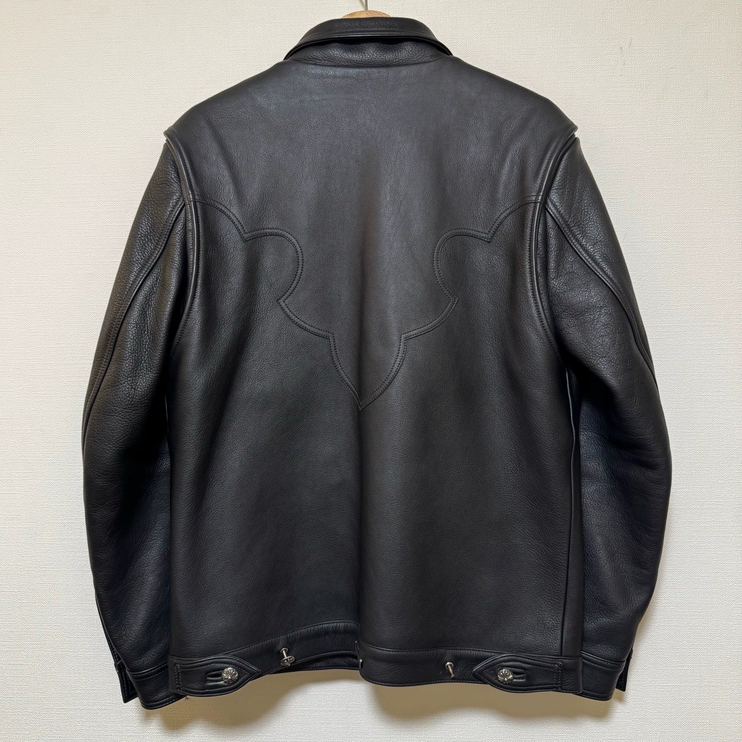 Chrome Hearts Multi-button Back Flame Leather Jacket