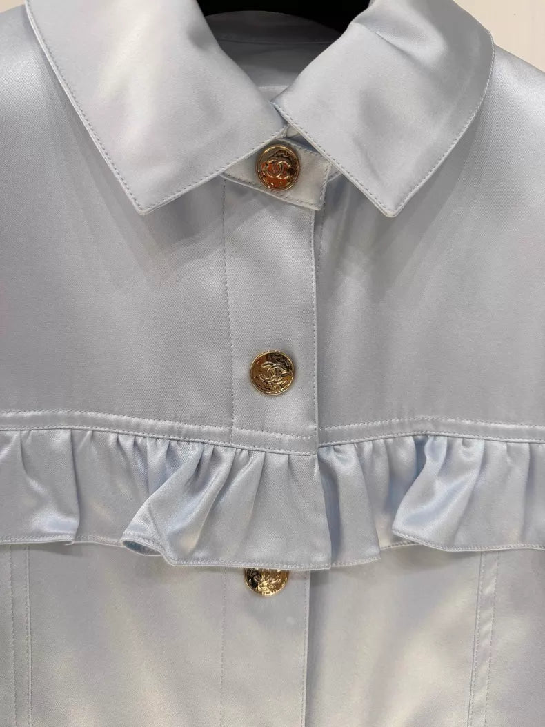 Chanel 25B baby blue shirt