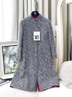 Chanel 24A grey tweed coat