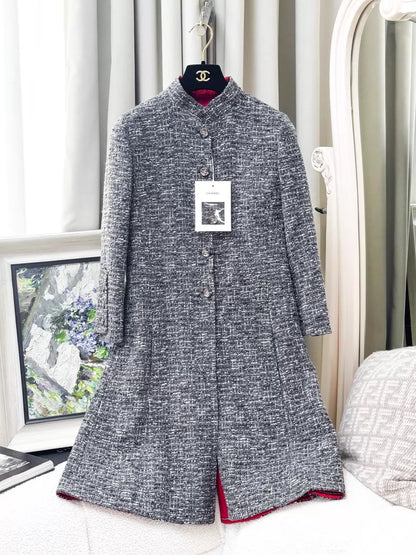 Chanel 24A grey tweed coat