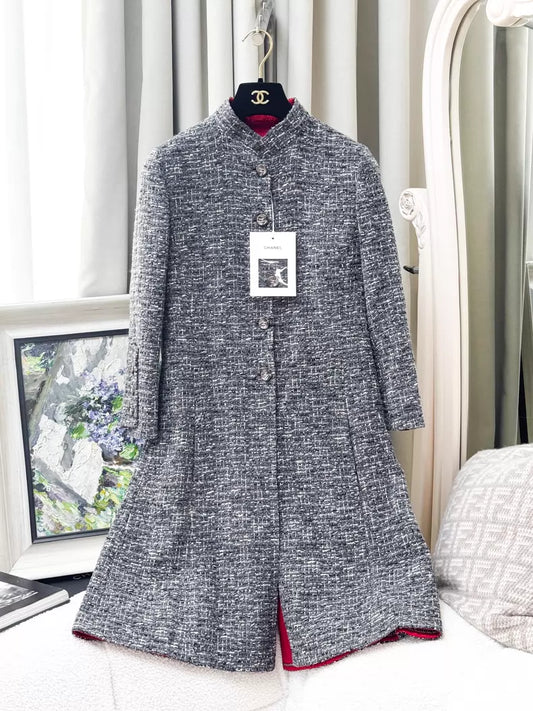 Chanel 24A grey tweed coat