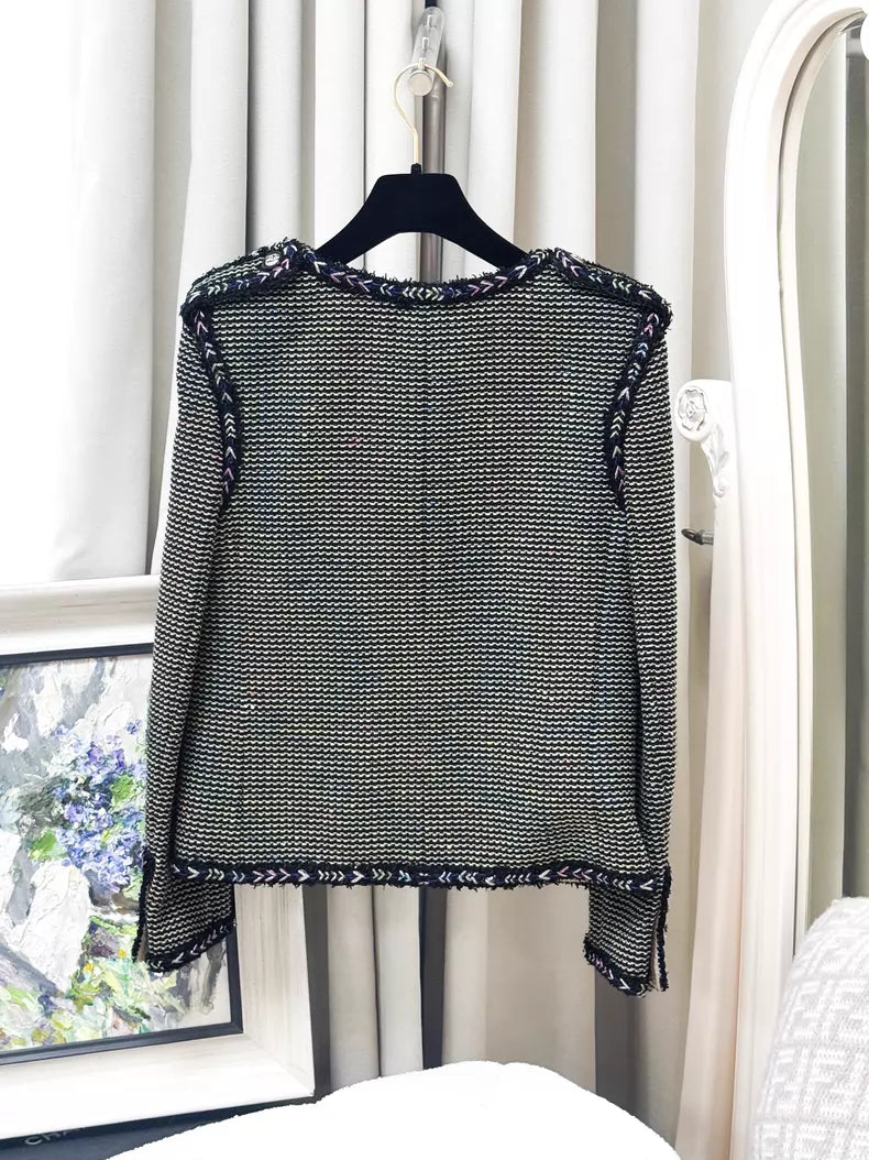 Chanel 16p blue colorful tweed jacket