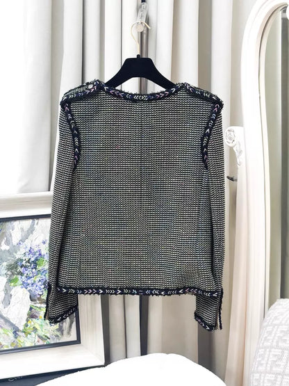 Chanel 16p blue colorful tweed jacket