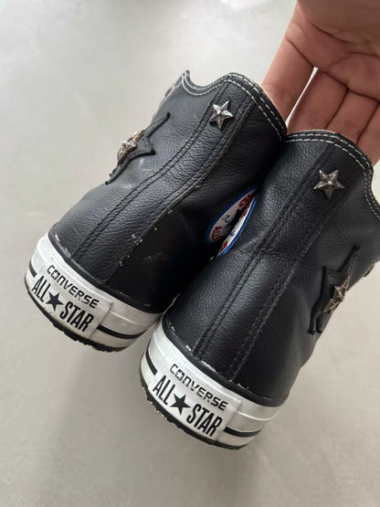 Chrome Hearts Special Order Converse with five-pointed star appliqué and full silver embellishments