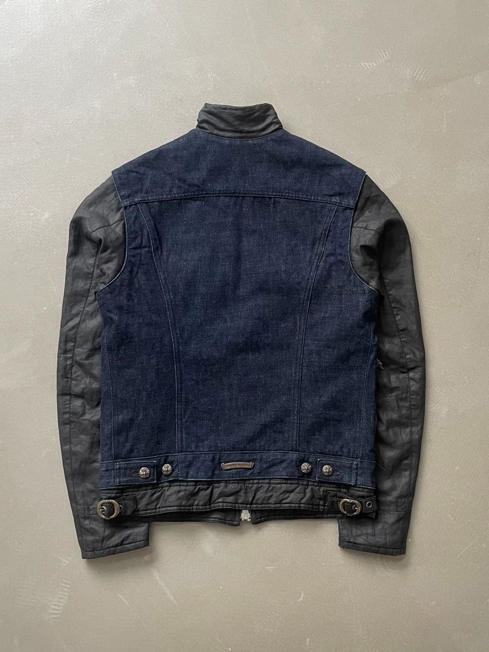 Chrome Hearts Denim Patchwork Waxed Coated Cotton Jacket