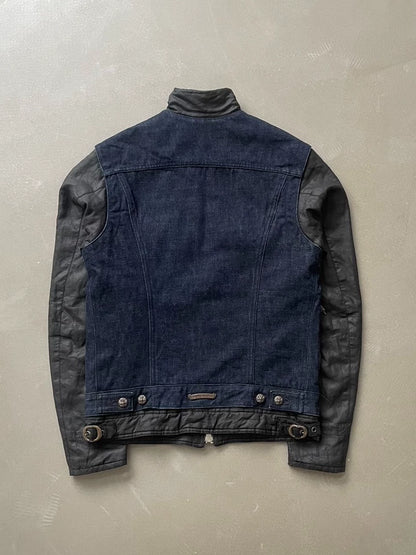 Chrome Hearts Denim Patchwork Waxed Coated Cotton Jacket