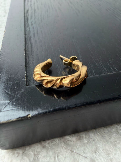 Chrome Hearts 22k Gold SBT Wave Earrings