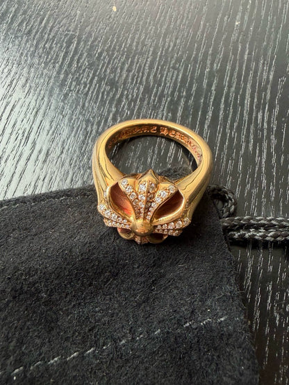 Chrome Hearts 22k gold full diamond CH PLUS Ring