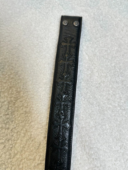 Chrome Hearts black leather Belt