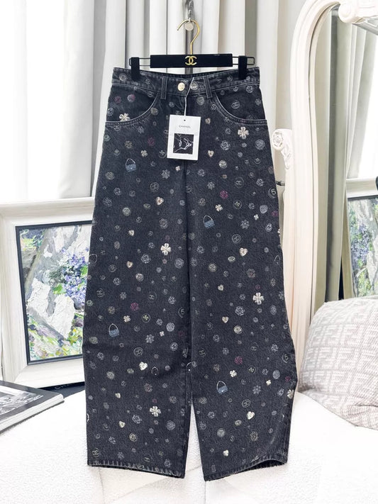 Chanel 25B black grey trousers