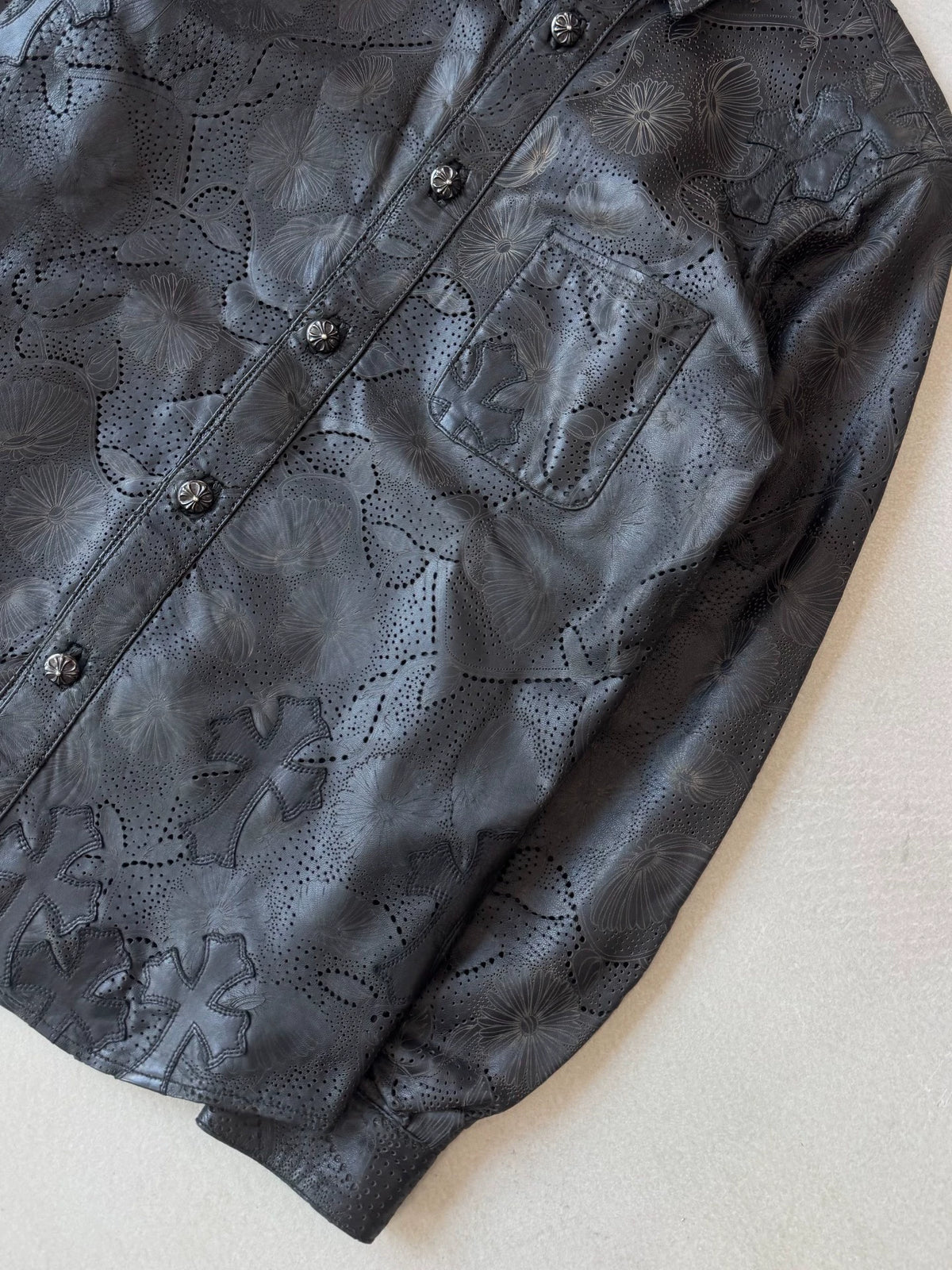Chrome Hearts 1 of 1 Embossed Design 20 Cross Patchwork Shirt