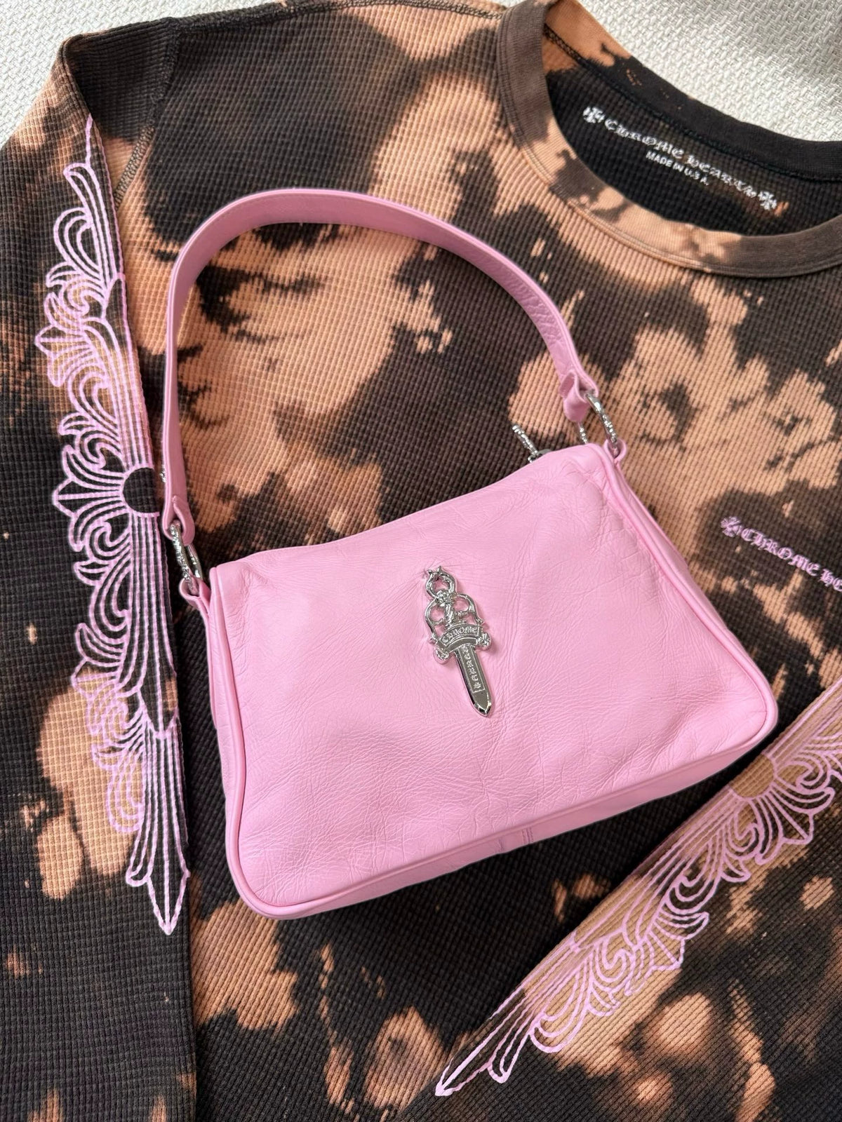 Chrome Hearts pink shoulder bag