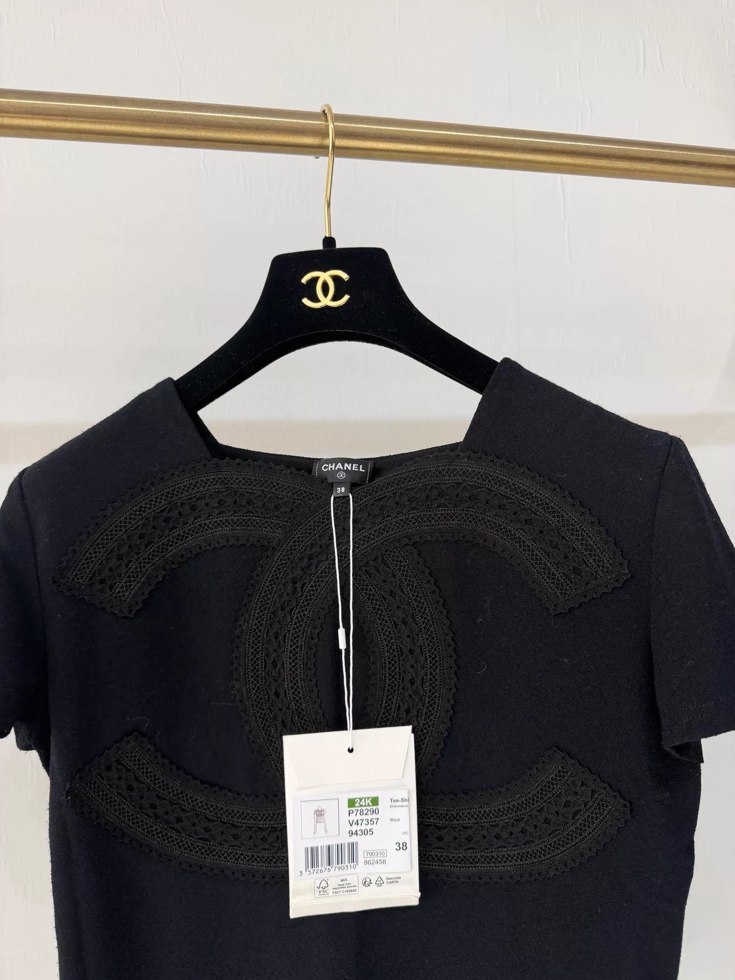 Chanel 24K black CC logo T-shirt