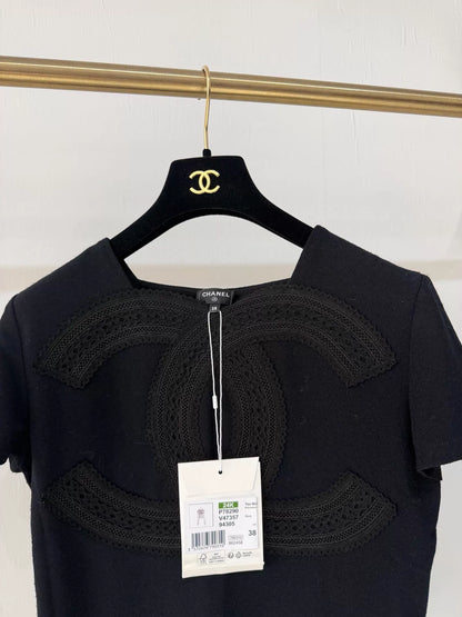 Chanel 24K black CC logo T-shirt