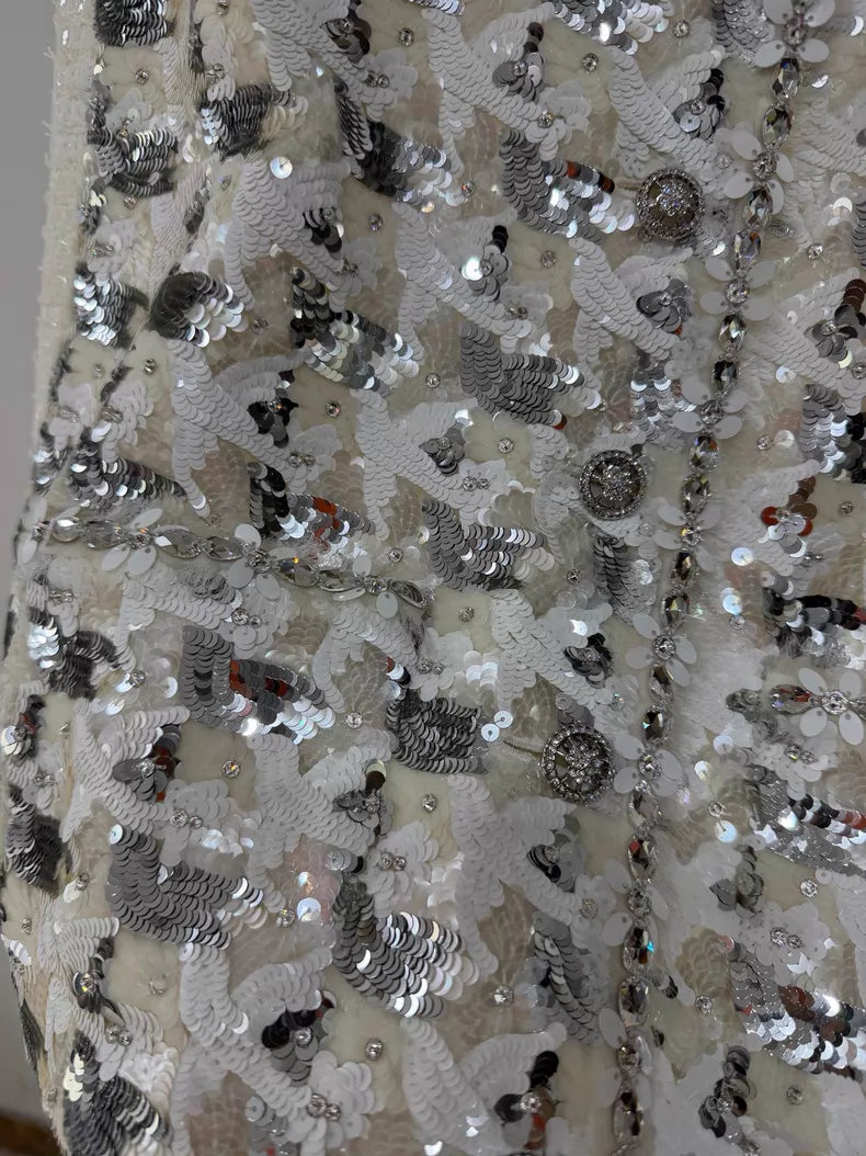 Chanel 25S white sparkling Tweed  Vest Jacket