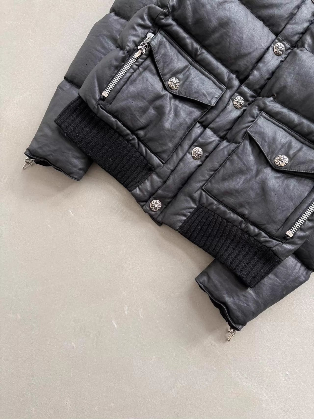 Chrome Hearts Gunslinger Down Jacket with Mink Collar