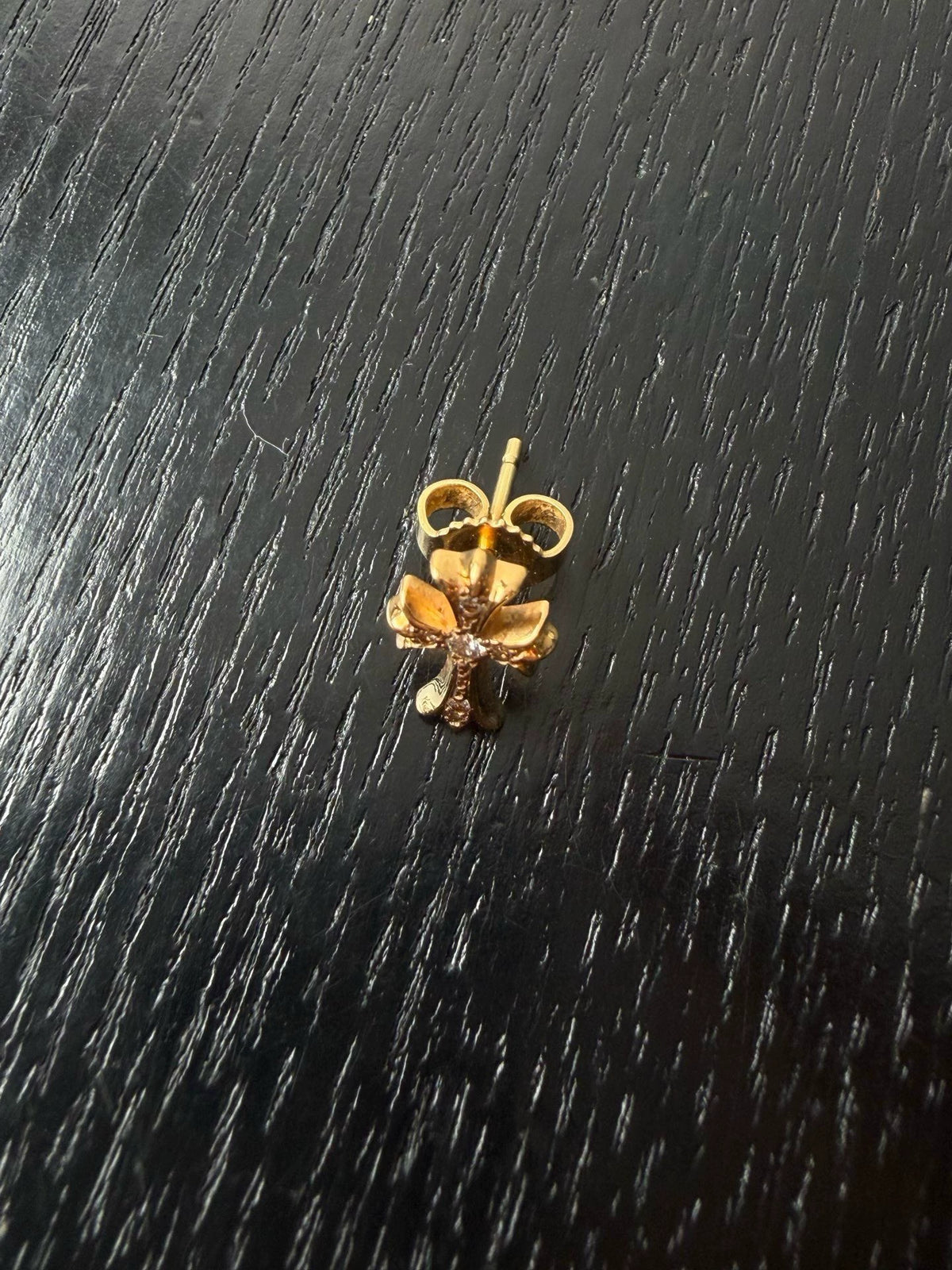 Chrome Hearts 22k Gold Diamond Cross Earrings