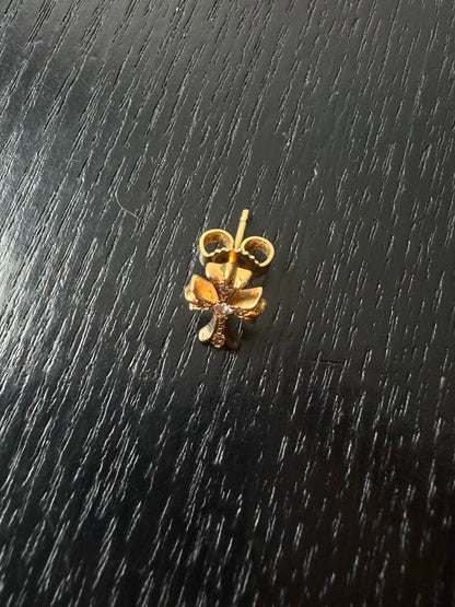 Chrome Hearts 22k Gold Diamond Cross Earrings