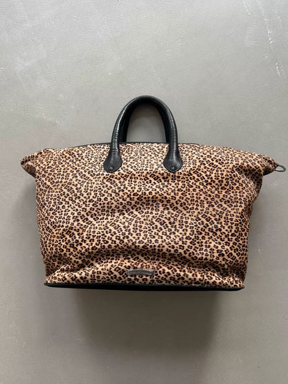 Chrome Hearts Leopard Print Horse Hair Sword with Silver Jewelry, XXL Monica Handbag
