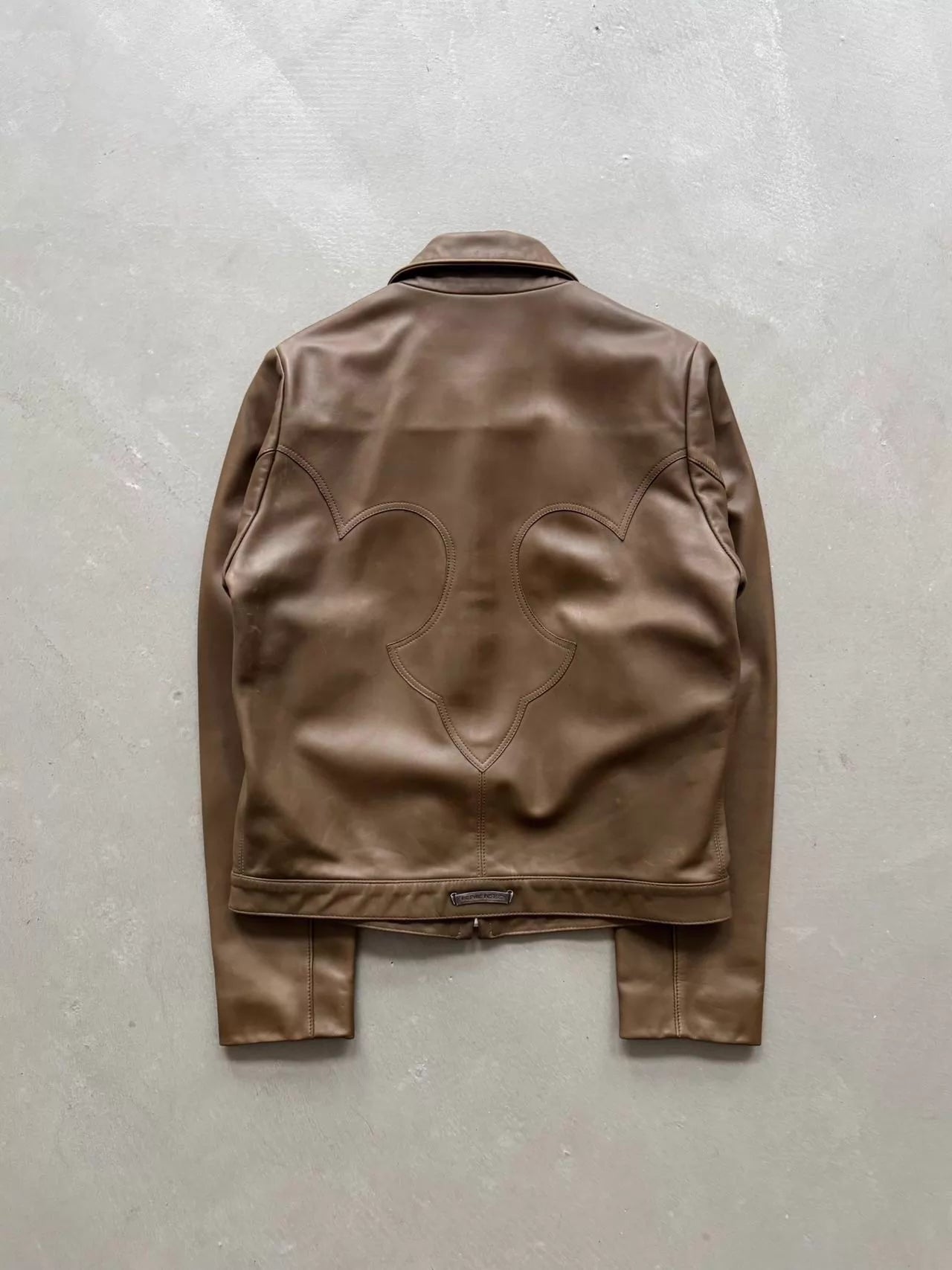 Chrome Hearts Fleur Flame-Patterned Zipper Leather Jacket