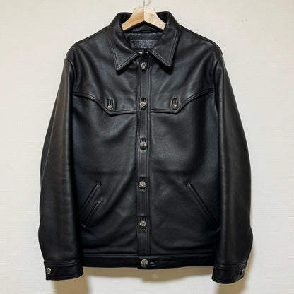 Chrome Hearts Multi-button Back Flame Leather Jacket